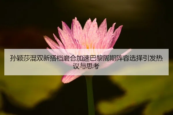 孙颖莎混双新搭档磨合加速巴黎周期阵容选择引发热议与思考